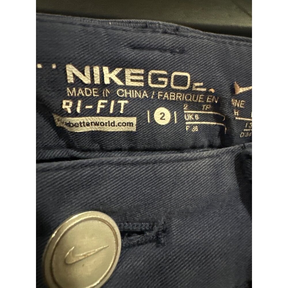 Nike Dri-Fit Women’s Size 2 Navy Blue Stretch Athletic Pants Soft Jean-Like - Picture 4 of 6